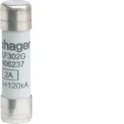 Hager LF302G Zylindersicherungen für industrielle Anwendungen 10x38mm gG 2A 500V AC 120kA