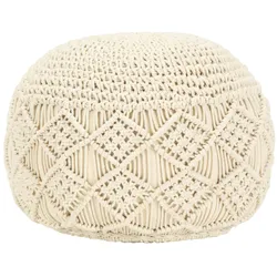 vidaXL Makramee Sitzpuff Handgefertigt 45 x 30 cm Baumwolle