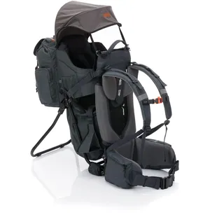 Fillikid Premium Babytrage Rückentrage Baby | Rücken Babytrage mit Sonnendach & großen Staufächern | Kraxe zum Wandern mit Baby Kleinkind | Tragesitz bis 20 kg | Kindertrage Ultra leicht