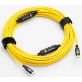 cobratether COBRAUNION USB-C an Micro-B 90° 10m gelb