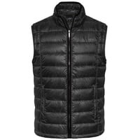 Men's Quilted Down Vest Sportliche Daunenweste mit Stehkragen schwarz, Gr. L