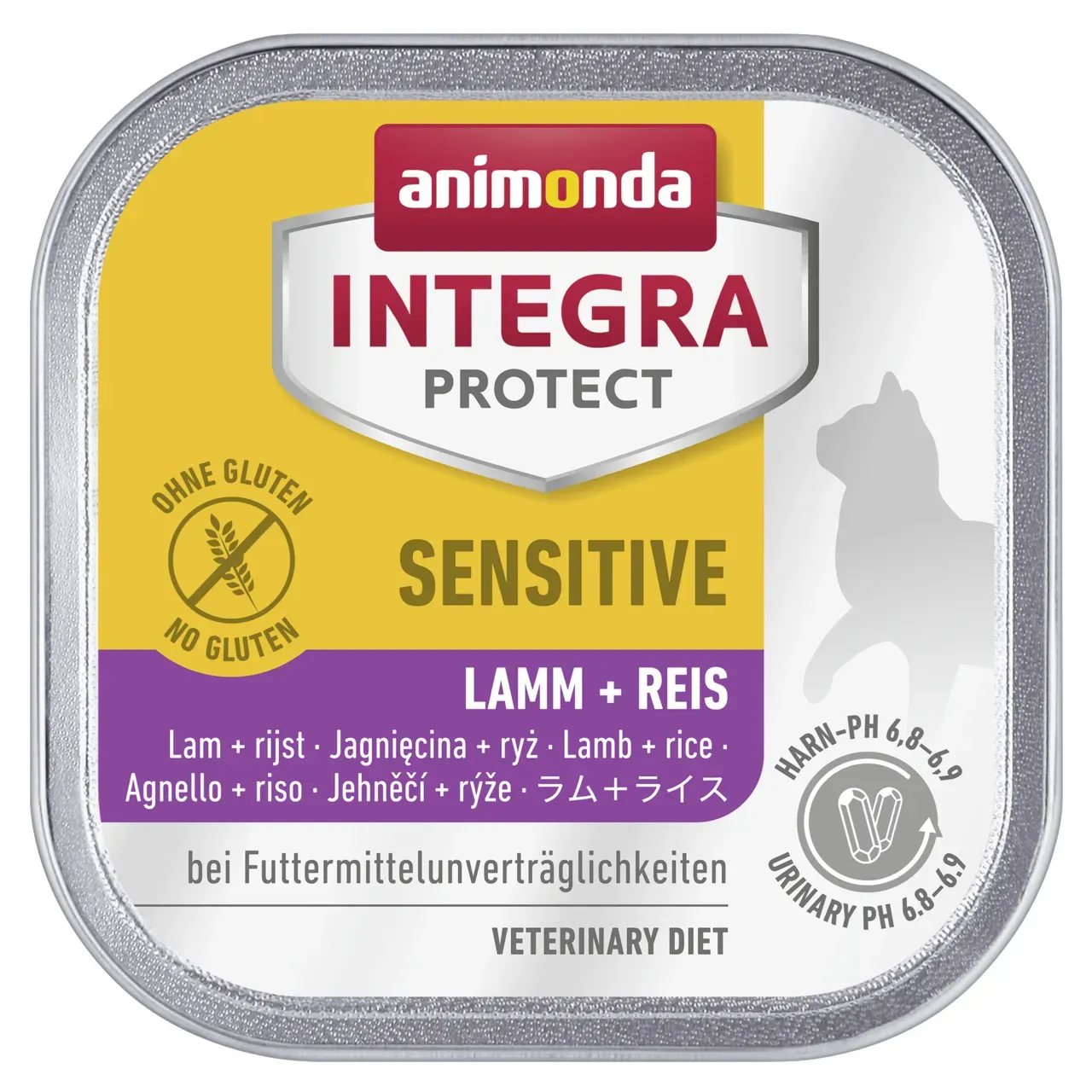 animonda Integra Protect Sensitive 100g Schale Katzennassfutter 16 x 100 Gramm Sensitive Lamm + Reis