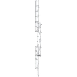 Günzburger MUNK Günzburger Steigtechnik Mehrzügige Steigleiter mit Rückenschutz (Maschinen) Aluminium eloxiert 18,84m
