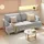 Homcom Couch Polyester 3-Sitzer Hellgrau