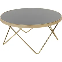 FineBuy Couchtisch Schwarz Gold Glas Ø 82 cm