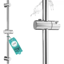 LAAKFELD Duschstange Edelstahl Duschstange rostfrei - Brausestange variable Bohrlöcher, Dusch Stange & top Slider (einfach, flexibel, stabil) 66 cm