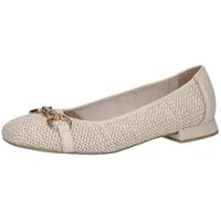 CAPRICE Damen Ballerinas Bast Elegant, Weiß (Offwhite Comb), 42
