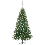 vidaXL Künstlicher Weihnachtsbaum mit LEDs & Kugeln Grün 150 cm