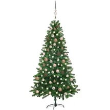 vidaXL Künstlicher Weihnachtsbaum mit LEDs & Kugeln Grün 150 cm