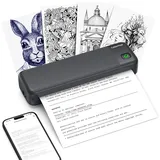 CyberPixel Thermodrucker A4, Bluetooth Wireless Drucker Kompatibel mit IOS, Android, Laptop, Computer, Tintenloser Mobiler Drucker für Büro, Zuhause und Unterwegs, Nur Thermopapie