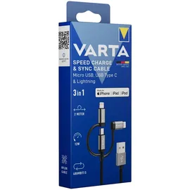 Varta 57937 Speed Charge Sync Cable, 480 Mbit/s 2m