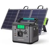 Tragbare Powerstation 555Wh Ladegerät mit 100W Solarpanel,550W(1100W Spitze) Power Station Solargenerator mit 140W Bidirektionale Schnellladen USB-C
