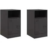 vidaXL Nachtschrank 2 Stk. 34,5 x 39 x 62 cm Schwarz