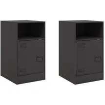 vidaXL Nachtschrank 2 Stk. 34,5 x 39 x 62 cm Schwarz