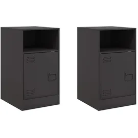 vidaXL Nachtschrank 2 Stk. 34,5 x 39 x 62 cm Schwarz