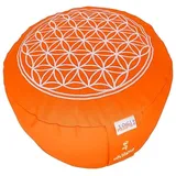 Yogimudra Ersatzbezug für Blume des Lebens Meditationskissen – Rundkissen 1-TLG mit Reißverschluss – Passend für Meditations- & Yogakissen (Orange, Ø30cm x 15cm)