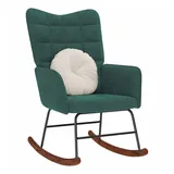 vidaXL Schaukelstuhl Dunkelgrün Samt 61 x 78 x 98 cm Grün