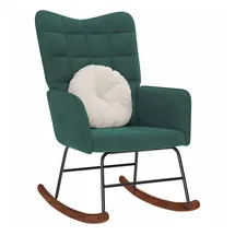 vidaXL Schaukelstuhl Dunkelgrün Samt 61 x 78 x 98 cm Grün