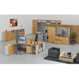 Hammerbacher PRIMO Aktenschrank 800 x 420 x 1781 cm grau/Buche