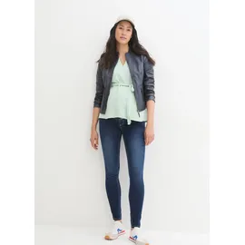 bonprix Umstandsjeans BONPRIX, Damen, Gr. 34, N-Gr, blau (nachtblau denim), Obermaterial: 82% Baumwolle, 17% Polyester, 1% Elasthan.