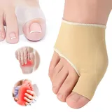 1 Paar Hallux Valgus Korrektur mit 4 Pcs Toe Separators, Hallux Valgus Socken, Zehenspreizer, Gel Toe Schutz, Big Toe Separators, Hallux Valgus Korrekturbandage Damen & Herren