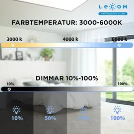 Lecom LED Panel 120x20 mit Balderin inkl. Farbwechel warmweiss - Hänge-LED-Panel, 1200 x 200, UGR 19, 4000 K, 32 W, 3600 lm