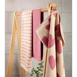 CAWÖ Heart Beats Duschtuch 70 x 140 cm rosa