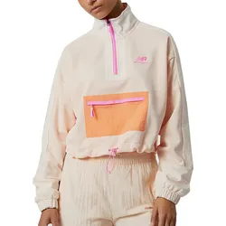 New Balance NB Athletics Amplified Qtr Zip Damen Vintage Rose - Orange / M