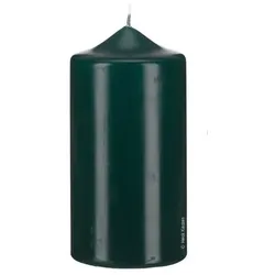 Kopschitz Kerzen Stumpen Kerzen Dunkelgrün 20 x Ø 7 cm, 6 Stück getauchte Stumpenkerzen mit Spitzkopf in RAL Qualität