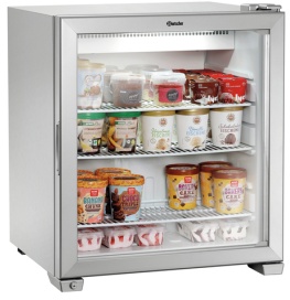 Bartscher Tiefkühlschrank TKS90, Tiefkühlschrank mit 90 Litern Fassungsvermögen, Glastür und Scheibenheizung, 1 Stück