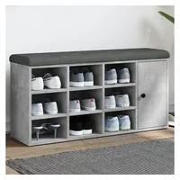 VidaXL Schuhbank Betongrau 102x32x50 cm Holzwerkstoff