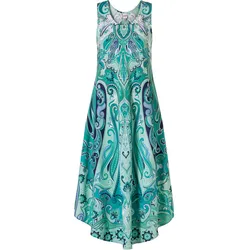 Viskose-Kleid, Druck mint, 38