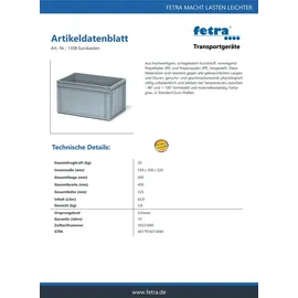 FETRA Aufbewahrungsbox Kunststoff 60 Liter grau