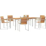 vidaXL Garten Essgruppe 7 pcs Massivholz Teak vidaXL