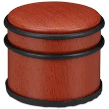 Relaxdays 4 x Türstopper, Holzoptik, rotbraun