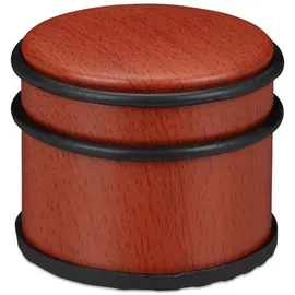 Relaxdays 4 x Türstopper, Holzoptik, rotbraun