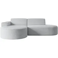 Altdecor Ecksofa Grau, Textil, 3-Sitzer, L-Form Corner Sofa Bett