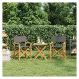 vidaXL Regiestühle 2 Stk. Klappbar Grau Massivholz Teak