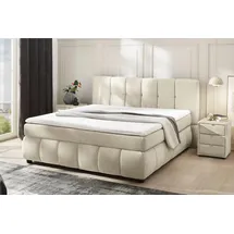 Jockenhöfer Gruppe Boxspringbett »Cora« Wende-Bonell-Federkern-Matratze (H2/H3), PU-Schaum Topper, farblos