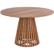 Beliani Esstisch Dunkelbraun, Holz, 4-Sitzer, Rund, 120x77x120 cm, Esszimmer, Tische, Esstische