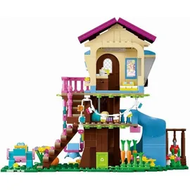 luxuskollektion Baumhaus-Bauspielzeug LED-Licht 618 Stück 3-stöckiges