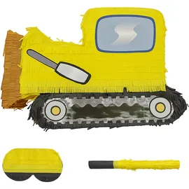 Relaxdays Piñata Baustelle HBT 33x45x10 cm bunt