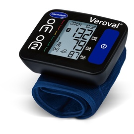 VEROVAL compact + Handgelenk-Blutdruckmessgerät BPW 26, einfache Handhabung, 3-fach Messung, Datenübertragung auf App, Bluetooth