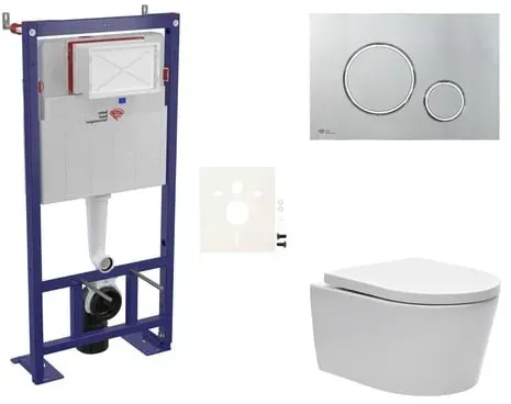 SAT Wand-WC Set für Vorwandmontage + SAT Brevis WC SIKOSSBR71