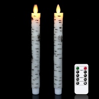 Eldnacele LED Kerzen aus Birkenrinde mit Fernbedienung, batteriebetrieben, bewegliche Docht flackernde flammenlose Kerzen für Weihnachtsdekoration