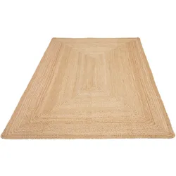 Teppich MY HOME "Naturala, Jute-Teppich, handgefertigt" Gr. 2, beige (natur), B:70cm H:5mm L:140cm, Jute, Teppiche, Naturprodukt, Jute, Boho, Wendeteppich, Wohnzimmer, Esszimmer