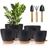 LuxusKollektion Pflanzkübel Blumentopf Selbstbewässerung Kunststoff Pflanzkübel Schwarz Braun bunt