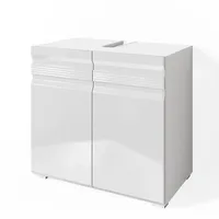 Vicco Waschbeckenunterschrank FREDDY Weiß Hochglanz, 60 x 56 cm,