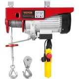 Vevor Elektrische Seilwinde, Hebezug mit Fernbedienung, 12 m Hubhöhe mit Einzelkabel, Einzel-/Doppelschlingen, Not-Aus, Hebezeug für Garage, Lager, Fabrik