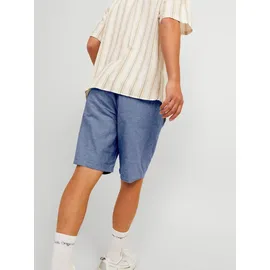 JACK & JONES Herren, Chino SHORT JPSTACE SUMMER LINEN BLEND Relaxed fit 12248627 Faded blau Melange L